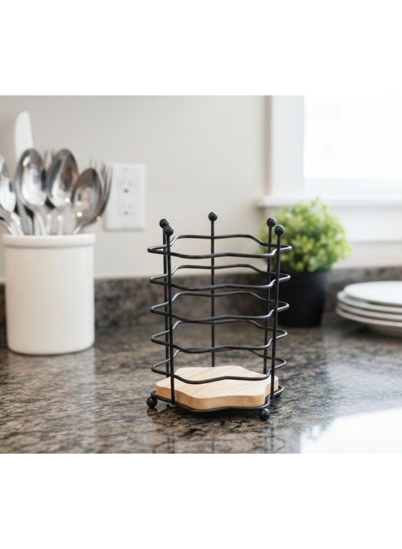 Utensil Holder - Durable Metal Kitchen Gadget Stand Keeping Spoons and Forks Neatly Stored, Ideal for utensil, make up brushes and office supplies - Image 5